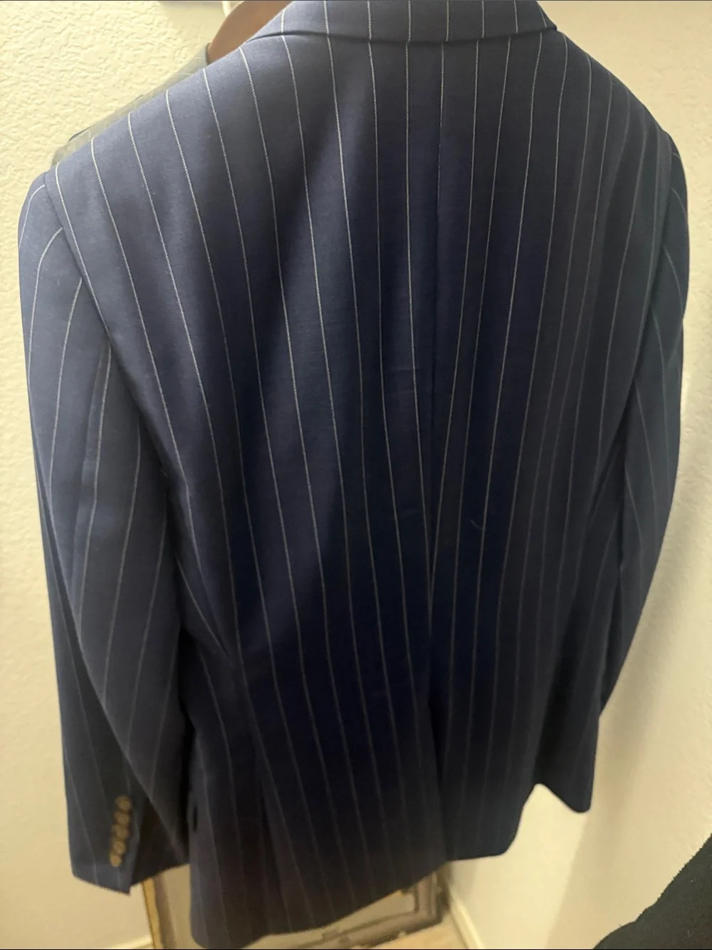Navy Pinstripe Double-Breasted - bespoke custom